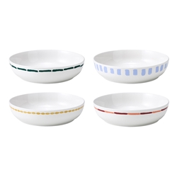 Porto Valentina  Set of 4 Dinner Bowls 21.5cm Assorted