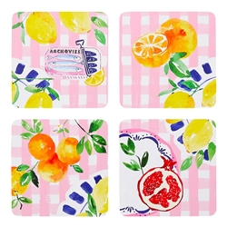 Porto Positano Set of 4 Coasters Lemon