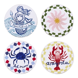 Porto Nautilus Set of 4 Round Coasters 10cm Del Mare