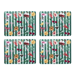 Porto 'Tis The Season Set of 4 Placemats 34cm Festive Stripe
