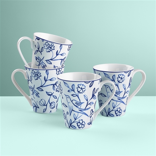 Ginseng Mugs Set of 4 240ml Blue
