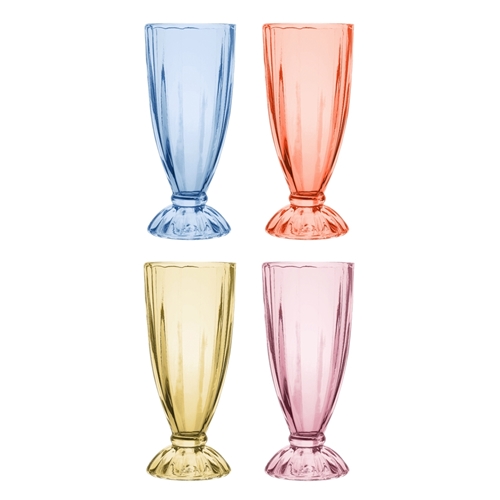 Porto Dessert Set of 4 Milkshake Glasses 340ml