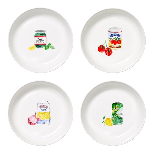 Porto Valentina  Set of 4 Dinner Bowls 21.5cm Assorted