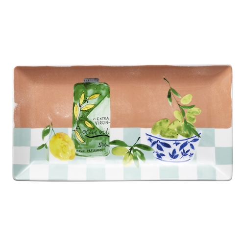 Porto Valentina Rectangle Serving Platter 29.5cm Olive Oil