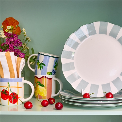 Porto Emery Set of 4 Dinner Plates Sage 26.5cm