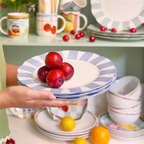 Porto Emery Set of 4 Dinner Plates Sky 26.5cm