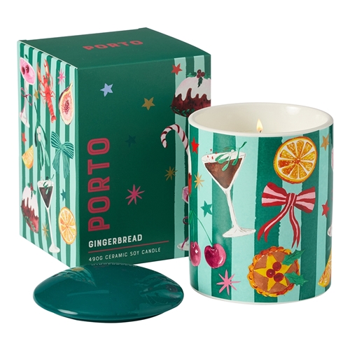 Porto 'Tis The Season Ceramic Candle 490g Gingerbread