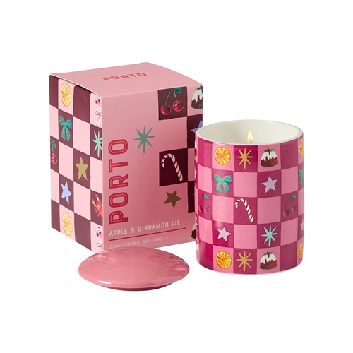 Porto 'Tis The Season Ceramic Candle 250ml Baked Apple & Cinnamon Pie