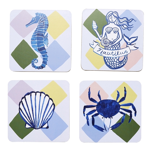 Porto Nautilus Set of 4 Coasters 10cm Siren