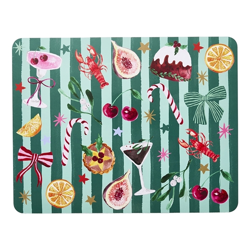Porto 'Tis The Season Set of 4 Placemats 34cm Festive Stripe