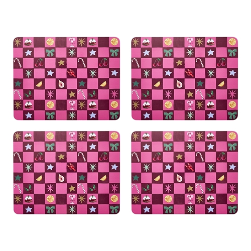 Porto 'Tis The Season Set of 4 Placemats 34cm Festive Check